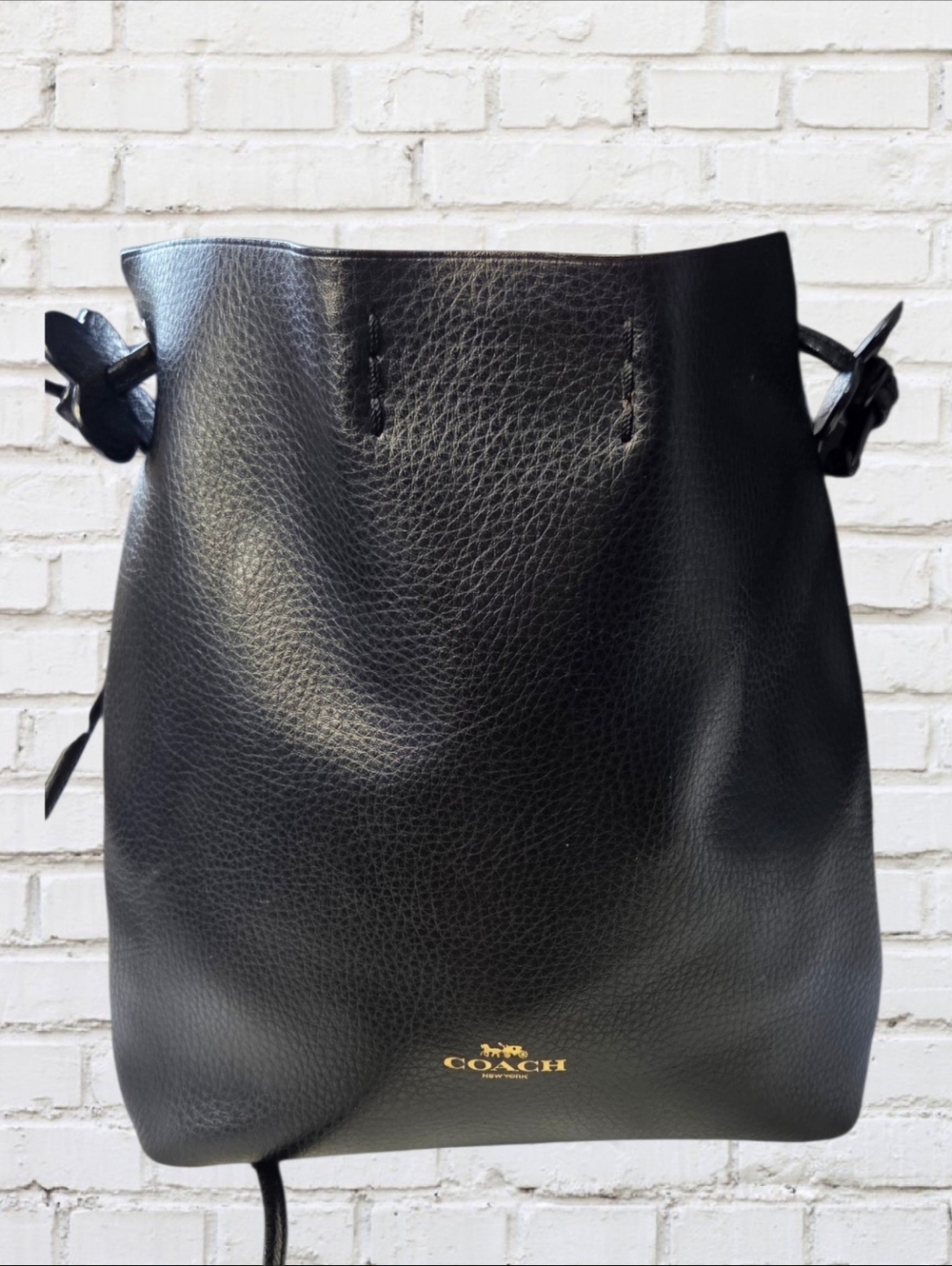 COACH DERBY CROSSBODY BAG PEBBLED- LIkE NEW- BLACK LEATHER- - Picture 7 of 8